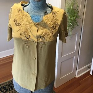Silk button down blouse